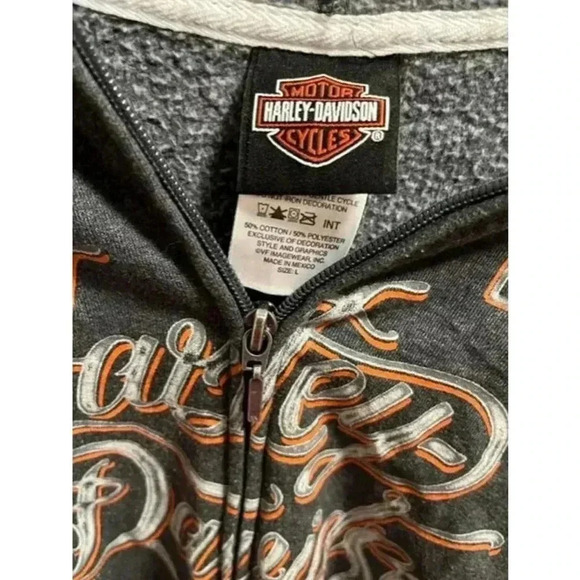 Harley Davidson Wisconsin Women's Full Zip Hoodie Sweatshirt Gray L - Picture 3 of 3